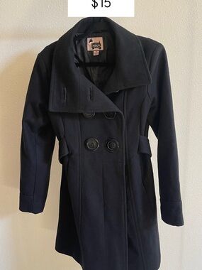 Black Double-Breasted Peacoat